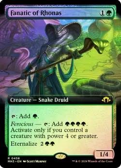 MTG FOIL Fanatic of Rhonas Extended Art - Modern Horizons 3 #458 - Image 1
