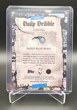 2025-26 Topps Paolo Banchero Daily Dribble Insert DD-20 - Image 2