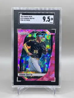 Konnor Griffin 2025 Panini Prizm Pink Ice SGC-9.5 MINT+ RC Pirates #199 - Image 1