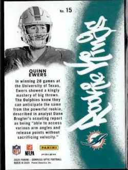 2025 Panini Optic Quinn Ewers Sunday Kings - Image 2