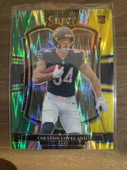 Colston Loveland 2025 Panini Select Premier Green & Yellow Shock RC #172 Bears - Image 1