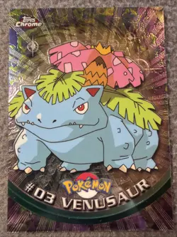 VENUSAUR 2000 TOPPS CHROME POKEMON TV ANIMATION EDITION #03 NM RARE - Image 1