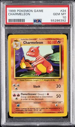 1999 POKEMON GAME #24 CHARMELEON PSA 10 - Image 1