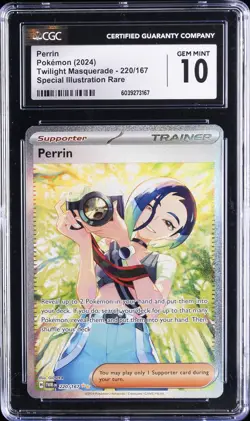 2024 POKEMON TWILIGHT MASQUERADE #220/167 PERRIN CGC 10 GEM MINT - Image 1