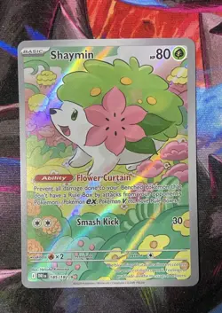 Pokemon Shaymin 185/182 Sv10 Destined Rivals Illustration Rare Holo NM+ - Image 1