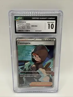 CGC Gem Mint 10 Cassiopeia 086/064 Shrouded Fable Full Art Trainer Holo Pokemon - Image 1