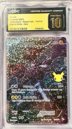 The Pokemon Company Zekrom 114/114 Celebrations Holo 130 HP CGC Pristine 10 - Image 1