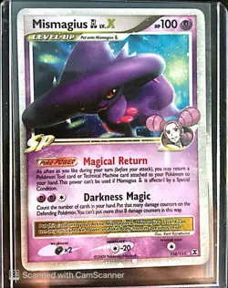 👻 Pokemon Mismagius GL Lv.X 110/111 Rising Rivals Ultra Rare Holo English 👻 - Image 1