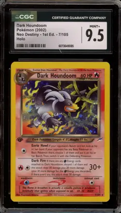 Pokemon Dark Houndoom Neo Destiny 1st Edition Holo Rare #7 CGC 9.5 - Image 1