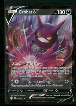 Crobat V 044/072 Holo Rare V Shining Fates Pokemon Near Mint - Image 1