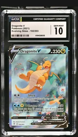 Dragonite V 192/203 Alt Art CGC 10 2021 Pokemon Evolving Skies - Image 1