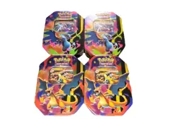 (4) Pokemon TCG Mega Charizard X EX Tin Lot X4 FACTORY SEALED Brand New - Image 1