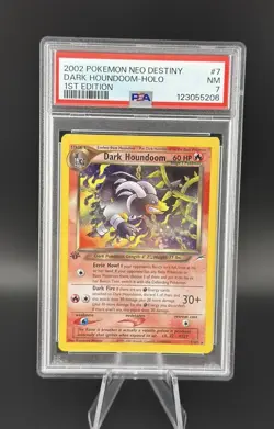 2002 Pokemon Neo Destiny 1st Edition Dark Houndoom Holo #7 graded PSA 7 - Image 1