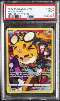 2022 POKEMON SWORD & SHIELD BRILLIANT STARS #TG07 FULL ART/DEDENNE PSA 9 - Image 1