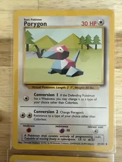 Pokemon Porygon 39/102 BS Base Set Unlimited LP/NM - Image 2