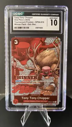 Tony Tony Chopper RARE WINNER CHAMPIONSHIP ALT ART OP04-010 ONE PIECE TCG PSA 10 - Image 1