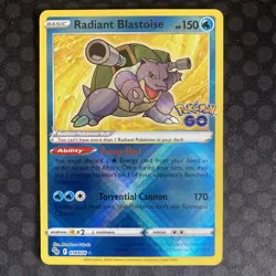 Pokemon Radiant Blastoise Holo Card 018/078 Pokemon Go - Image 1