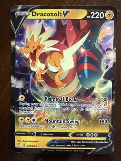 Pokemon TCG Dracozolt v Evolving Skies Holo Ultra Rare Card 058/203 NM - Image 1