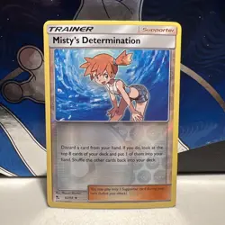 POKEMON MISTY'S DETERMINATION 62/68 UNCOMMON REVERSE HOLOFOIL HIDDEN FATES CARD - Image 1