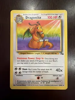 Dragonite 19/62 Fossil Regular Vintage Pokemon Card TCG WOTC Non Holo 1999 Rare - Image 2