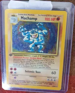 Ultra Rare Pokemon Card Shiny Machamp 1st Edition Base Set/ First Generation - Image 1