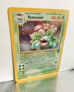 Venusaur Pokemon Card 1995 Holographic Rare Swirl Black Star Promo 13 Ungraded - Image 1