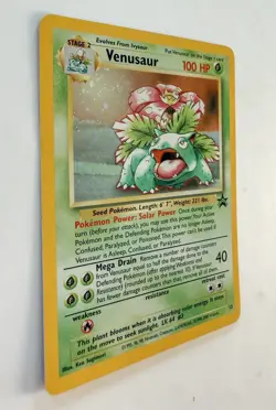 Venusaur Pokemon Card 1995 Holographic Rare Swirl Black Star Promo 13 Ungraded - Image 4