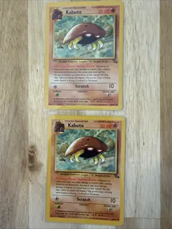 2 Pokemon TCG Card - Kabuto Common - Fossil Set - 50/62 - LV.9 - Vintage WOTC - Image 1