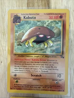 2 Pokemon TCG Card - Kabuto Common - Fossil Set - 50/62 - LV.9 - Vintage WOTC - Image 2
