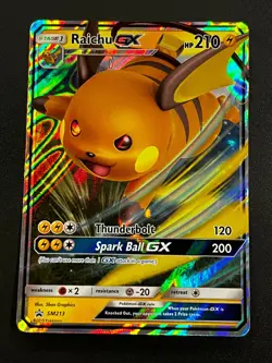 Raichu GX SM213 - Black Star Promo Hidden Fates Pokemon TCG Card NM - Image 1