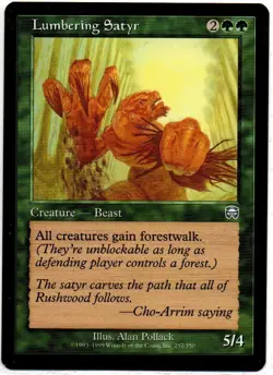 Magic Mercadian Masques 1999: #257/350 Lumbering Satyr Uncommon TCG Card - Image 1