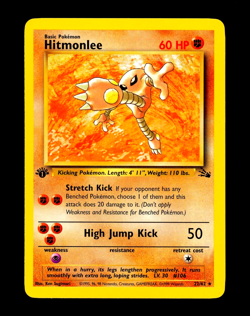 1999 Pokemon HITMONLEE Fossil Set 1ST EDITION Non Holo RARE Card 22/62 WotC EX - Image 1