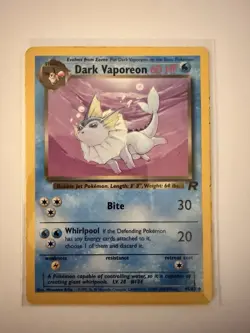Pokemon Dark Vaporeon TCG Card 45/82 Team Rocket Series Non-Holo - Image 1