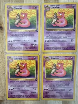 4 Pokemon TCG Fossil Set Slowbro 43/62 Uncommon Card - WOTC Free Shipping - Image 1