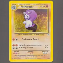 Poliwrath 9/75 Neo Discovery Unlimited Holo Swirl Vintage WOTC Pokemon Card DMG - Image 1