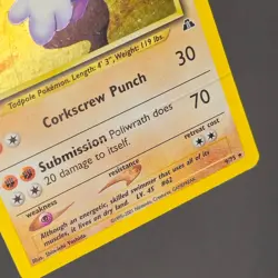 Poliwrath 9/75 Neo Discovery Unlimited Holo Swirl Vintage WOTC Pokemon Card DMG - Image 4