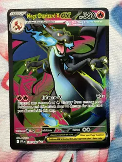 Mega Charizard X ex 109/094 Full Art Rare 2025 Phantasmal Flames Pokemon Card LP - Image 1