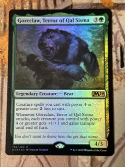 MTG Goreclaw, Terror of Qal Sisma Core Set 2019 186/280 Foil Prerelease - Image 1