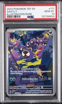 2024 POKEMON TEF EN-TEMPORAL FORCES ILLUSTRATION RARE #177 GASTLY PSA 10 - Image 1