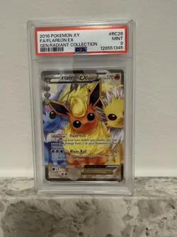 Pokemon 2016 Flareon EX Full Art Holo RC28/RC32 Radiant Collection PSA 9 - Image 1