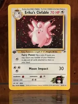 Pokemon TCG Erika's Clefable Gym Heroes Holo 3/132 1st Edition Holo Rare - Image 1