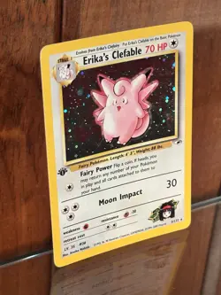 Pokemon TCG Erika's Clefable Gym Heroes Holo 3/132 1st Edition Holo Rare - Image 2