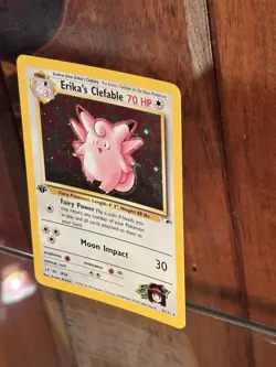 Pokemon TCG Erika's Clefable Gym Heroes Holo 3/132 1st Edition Holo Rare - Image 3
