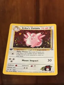 Pokemon TCG Erika's Clefable Gym Heroes Holo 3/132 1st Edition Holo Rare - Image 5