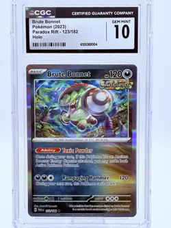Brute Bonnet 123/182 SV04: Paradox Rift Holo Pokemon 2023 CGC 10 - Image 1