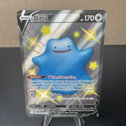 Ditto V SHINY SV118/SV122 Shining Fates NM Full Art Ultra Rare Pokemon Card - Image 1