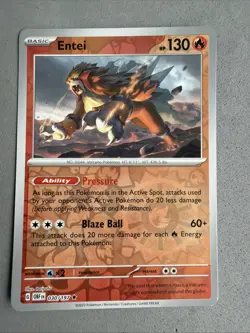 Pokemon TCG * SV Obsidian Flames * 30/197 Entei REVERSE HOLO RARE * FRESH PK - Image 1