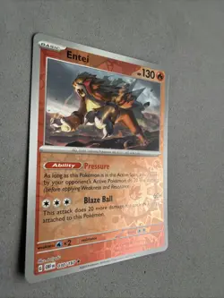 Pokemon TCG * SV Obsidian Flames * 30/197 Entei REVERSE HOLO RARE * FRESH PK - Image 2
