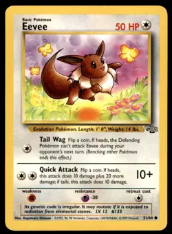 Eevee 51/64 Common Jungle Pokemon Unlimited Lightly Played - Image 1
