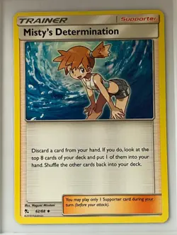 Misty's Determination 62/68 Uncommon Hidden Fates Pokemon Near Mint - Image 1